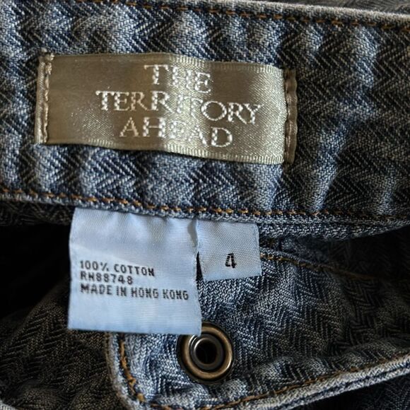 Vtg 90s Y2K  Womens Denim Midi Skirt Size 4 Buttoned Down Striped Hippie Western - Picture 3 of 14